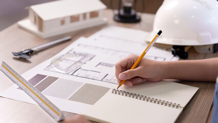 Architect Hand Sketches House Plan Design Ideas in Notebook Asian Female Hand Designs Best Layouts Architect is Sketching Architectural Plans Ideas