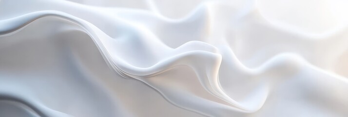 Fototapeta premium Smooth, flowing white fabric