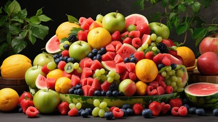 Tropical Summer Fruits Clipart Collection