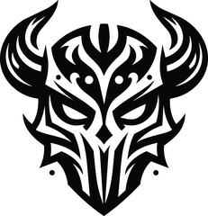 Stylized Tribal Mask Symbol