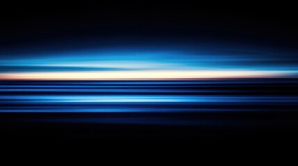 Abstract Blue and Orange Horizon Over the Ocean at Dusk