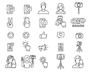 Social media icons of people