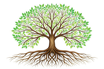 Decorative Tree Roots Vector on White Background