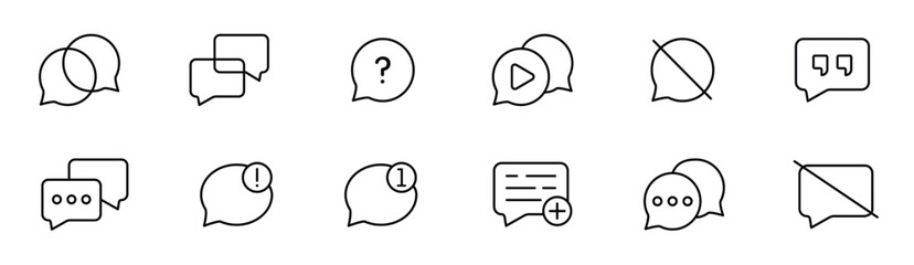 Conversational icons chat bubbles with symbols