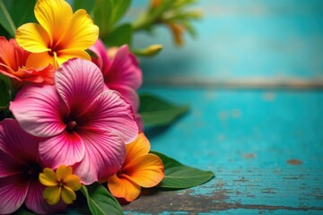 Vibrant Hawaiian lei of colorful flowers Perfect for travel, summer, and tropical themes , gardenia, maile