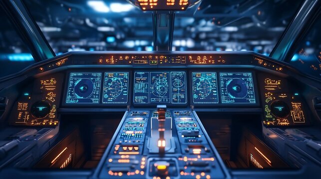 Advanced aircraft interior cockpit technology with holographic displays