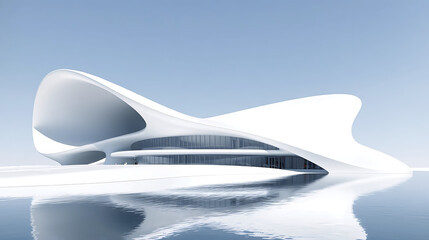  Futuristic Flowing White Architecture Harmonized with Waterscape