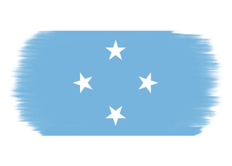 flag of federation of micronesia with stroke brush acrylic painting hand-drawn on transparent background. federation of micronesia flag sticker. federation of micronesia flag PNG. Palikir
