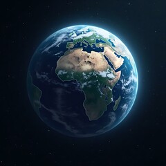 Fototapeta premium Earth from Space with Glowing Blue Light – Planet View from Orbit 
