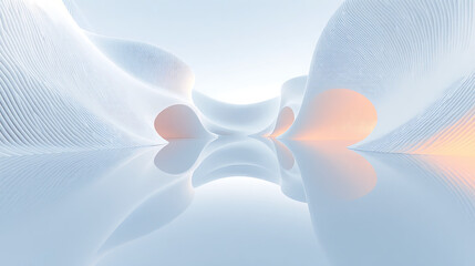 Minimalist Abstract Design of a Futuristic Flowing Space