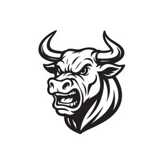 angry bull vector