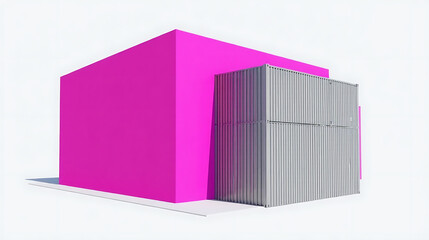 Minimalist Modern Architecture Featuring Bold Pink and Gray Contrasts