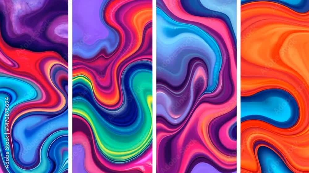 Aufkleber multicolored motion gradient neon lights soft background with animation seamless loop.