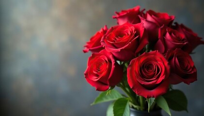 Obraz premium Elegant red rose bouquet, lush blooms, romantic gift , special occasion, floral, gift