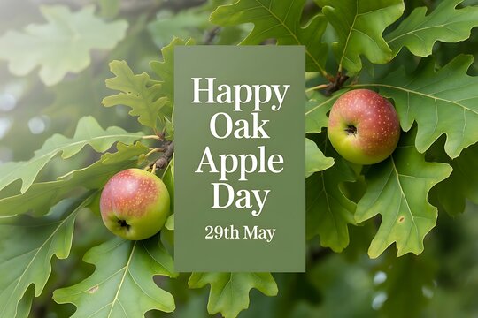 Happy Oak Apple Day: Celebrate nature's bounty on May 29th with these vibrant, juicy apples nestled amongst lush green oak