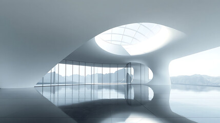 Sweeping Minimalist Futuristic Architectural Visualization