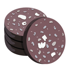 Black Pudding Slices Illustration Isolated on White Background