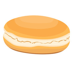 Plain Burger Bun Illustration Isolated on White Background
