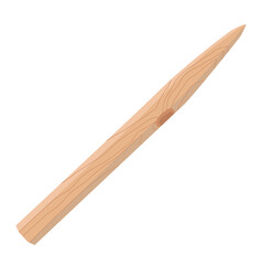 Wooden Stake Illustration Isolated on White Background