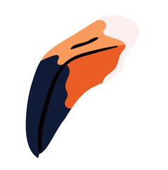 Flamingo Bird Beak Animal Illustration Isolated on White Background