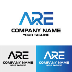 Abstract initial ARE letter real estate geometric typography modern vector logo design template