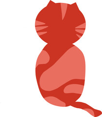 vector illustration of a red cat