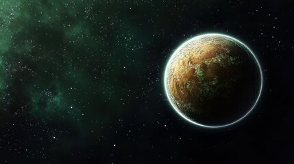 Obraz premium A detailed view of a planetary body in the vast space