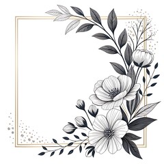 Modern flower Border Frame Vector Art