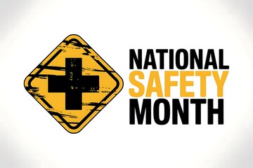 National Safety Month: Prioritize safety prevent accidents protect lives A scratched cross symbol emphasizes urgency
