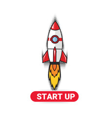 Startup Rocket Launch Logo Design for Business Growth