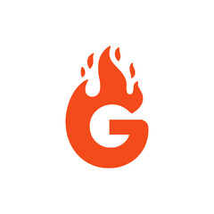 fire shaped letter G company logo vector illustration template design