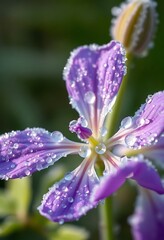 purple flower with water droplets on it