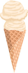 2 Waffle Cone Vanilla Soft Serve Ice Creams