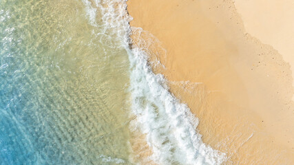 Nature of the beach and sea Summer with sunshine, sandy beaches, clear blue waters sparkling...