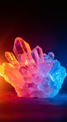 Illuminated crystal cluster Radiant geological formation