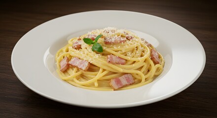 Spaghetti Carbonara with Bacon and Parmesan