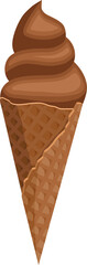 Waffle Cone Chocolate Soft Serve Ice Cream