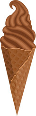 Waffle Cone Chocolate Soft Serve Ice Cream