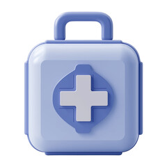 Obraz premium 3D Healthcare Icon with First Aid Box for Emergency Medical Use