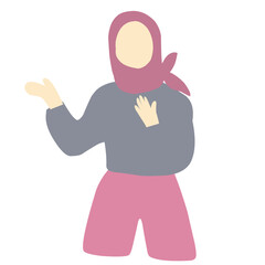 illustration girl wearing hijab