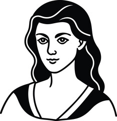 Woman Silhouette Vector Illustration In White Background