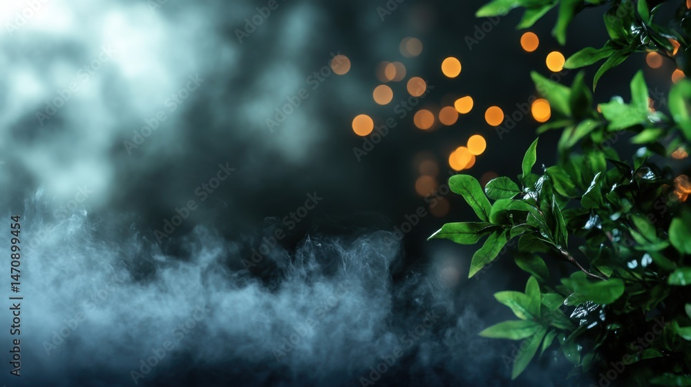 Poster radiant glowing bokeh on a dark background with smooth gradient blending