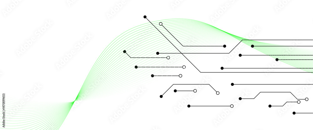 Aufkleber abstract grey circuit line technology pattern on white background