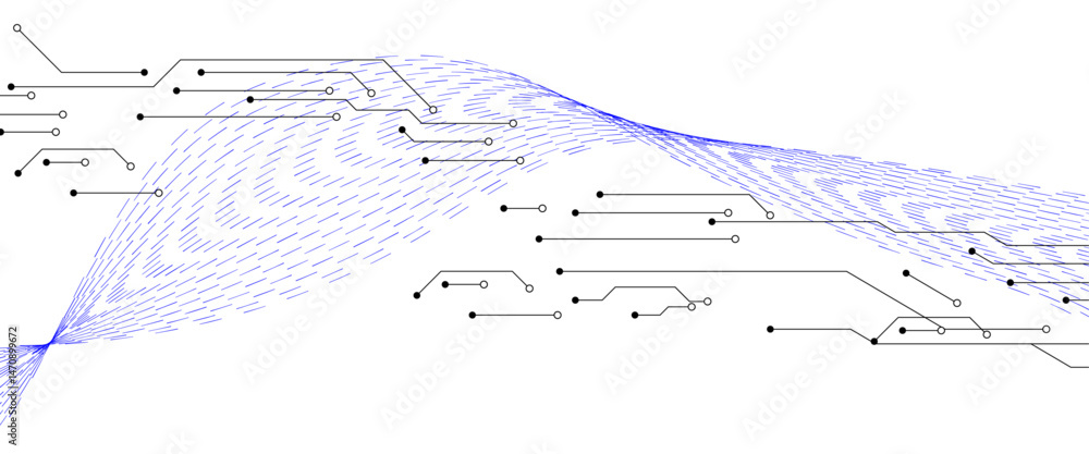 Poster abstract grey circuit line technology pattern on white background