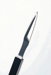 knife with a black handle on a white background