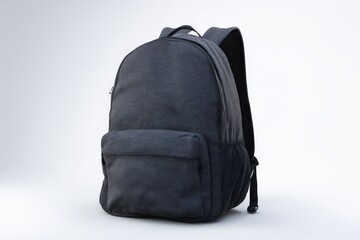Fototapeta premium Dark gray backpack on white background. Perfect for travel or school.
