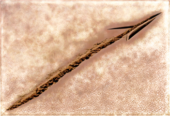 arrow drawn in sand showing upward direction beach
