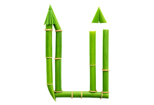 green bamboo arrow growth direction upward symbol eco
