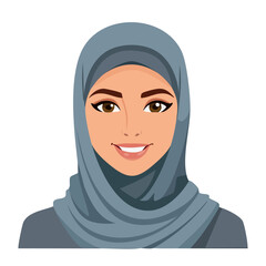 Naklejka premium Flat Vector. Portrait of only one Woman. Simple Background.