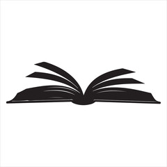 Open Book Silhouette Vector Illustration